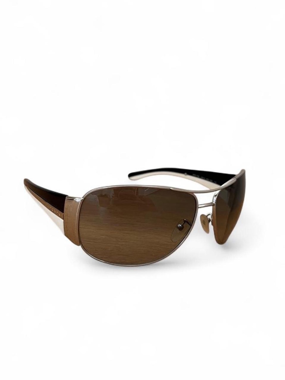 Prada black and White Shield Aviators